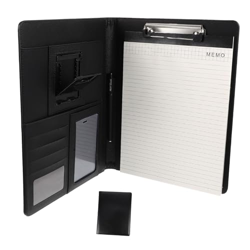 LALAFINA Mappe Reißverschluss-Ordner Produkte doppelt Reisedokumenthalter-Organizer Handel kreditkartenhalter credit card holder büromaterial Bürobedarf Halter für Bastelpapier Pu Black von LALAFINA