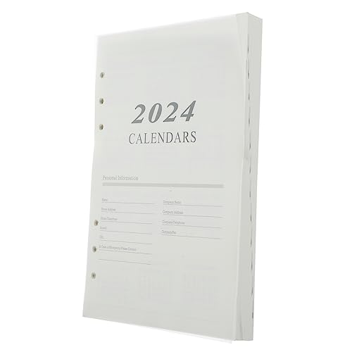 LALAFINA Notizblock Notizbuch Bürobedarf Planer Zeitschrift Planer 2024 Wochen- Und Monatsplaner Bequemer Akademischer Planer Praktischer Schreibblock Planer Für 2024 Weiß Papier von LALAFINA