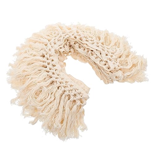 LALAFINA Quastenbart bastelzubehör quasten gardinen Tassel Vorhang Quasten-Design brims cremefarbener Spitzenbesatz Stoffschere geschenkband Zierleiste Besatz für Kleidung Polyester Beige von LALAFINA