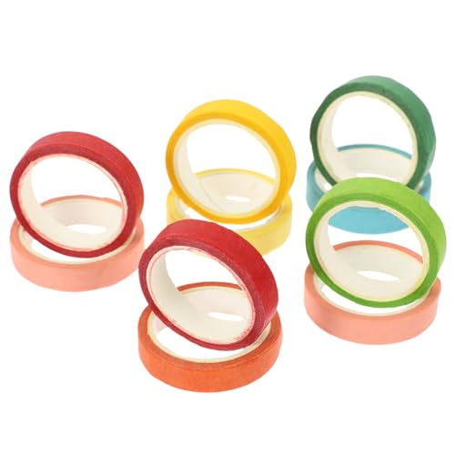 LALAFINA Rainbow Candy Color Washi Tape Buntes Masking Tape Für Scrapbooking Journaling Und DIY Deko Handreißbares Klebeband Regenbogenfarben Für Kreative Projekte von LALAFINA