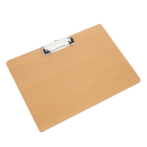 LALAFINA Schreibblock-Clip Zeichenbretter kleines Klemmbrett Büro-Klemmbrett Clipboard-Ordner kleine Klemmbretter Klemmbrett-Clip Office-Dateiordner Organisator für Papierakten MDF Khaki von LALAFINA