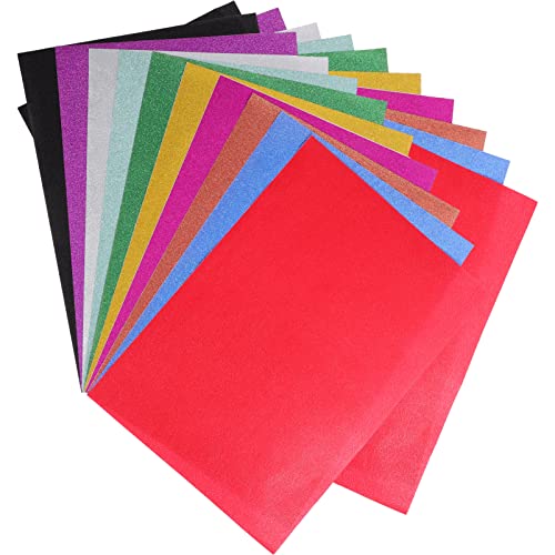 LALAFINA Selbstklebendes Glitzerpapier Bunten Farben DIY Bastelpapiere Für Kreative Bastelprojekte 80g/ ² Ideal Für Handarbeiten Und Dekoration von LALAFINA