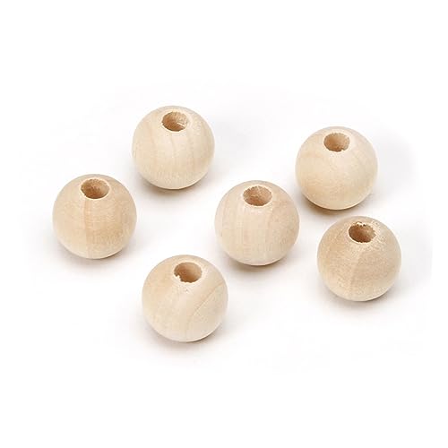 LALAFINA Unbehandelte Holzperlen 16mm Natürliche Farbige DIY Spacer Beads Für Schmuckherstellung Bastelbedarf Und Dekoration von LALAFINA