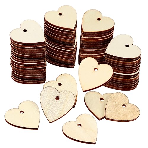 LALAFINA Unbehandelte Holzscheiben Herzform Mit öchern 30mm DIY Bastelmaterial Für Hochzeitsdekoration Valentinstag Tischdeko Und Kreative Verzierungen von LALAFINA