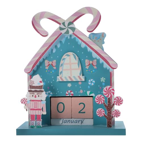 LALAFINA Weihnachts-Adventskalender 2025 Ewiger Tischkalender Aus Holz Blöcke Nussknacker-Countdown-Kalender Ewiger Desktop-Kalender Dekorationen Für Zuhause Büro Schreibtischgeschenke von LALAFINA