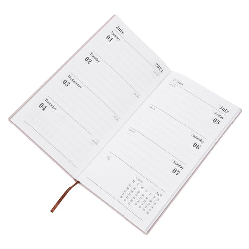 LALAFINA Zeitplan-notizbuch Liste Täglicher Notizblock Budget Buch Planen Planer Tägliches Notizbuch Kühlschrank Kalender Agenda Notizbuch Für 2024 Englisches Notizbuch Green Kunstleder von LALAFINA