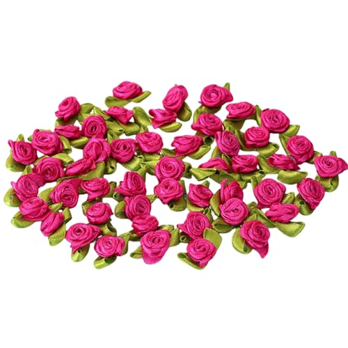 LAMDNL 100 Stück kleine Rose Blume gepolsterte Applikationen Patches Handwerk Kleidung Nähen Zubehör Frau Haarband Applikationen von LAMDNL