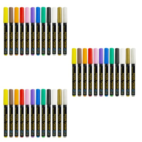 LAMDNL 12/36 Farben Acrylmalstift, Acrylfarben-Marker, Graffiti-Marker, Acrylstift, Büro- und Schulbedarf für Rock, Kunststoff von LAMDNL