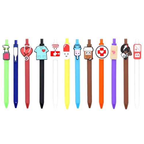 LAMDNL 6/10/12x/Set einziehbarer Kugelschreiber, lustiger Krankenschwester-Stift, glattes Schreiben, 1,0 mm, Signaturstift für Doktor und Studenten von LAMDNL