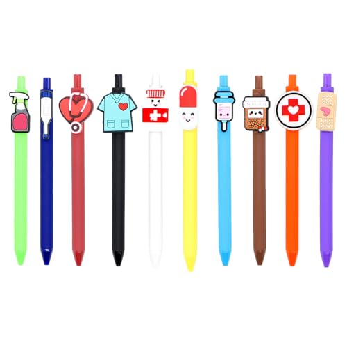 LAMDNL 6/10/12x/Set einziehbarer Kugelschreiber, lustiger Krankenschwester-Stift, glattes Schreiben, 1,0 mm, Signaturstift für Doktor und Studenten von LAMDNL