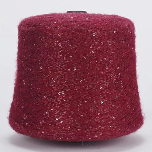 520 g glitzerndes Garn, weiches, natürliches, buntes Plüsch-Mohair-Paillettengarn zum Stricken, Eisseide, metallisiertes Garn, Webart, Häkel-Nähgarn von LAMPPE