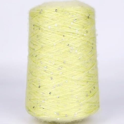 520 g glitzerndes Garn, weiches, natürliches, buntes Plüsch-Mohair-Paillettengarn zum Stricken, Eisseide, metallisiertes Garn, Webart, Häkel-Nähgarn von LAMPPE