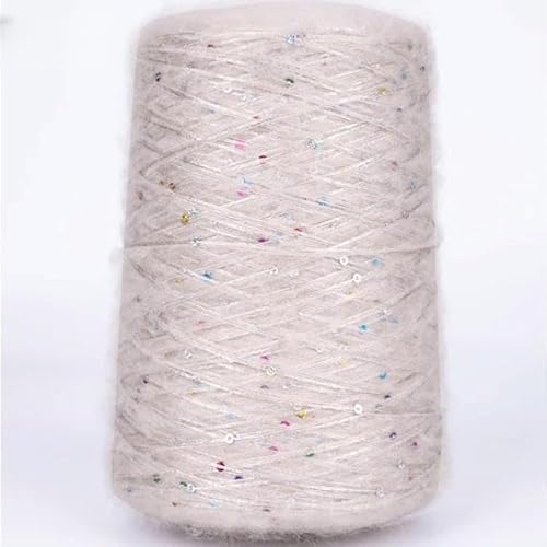 520 g glitzerndes Garn, weiches, natürliches, buntes Plüsch-Mohair-Paillettengarn zum Stricken, Eisseide, metallisiertes Garn, Webart, Häkel-Nähgarn von LAMPPE