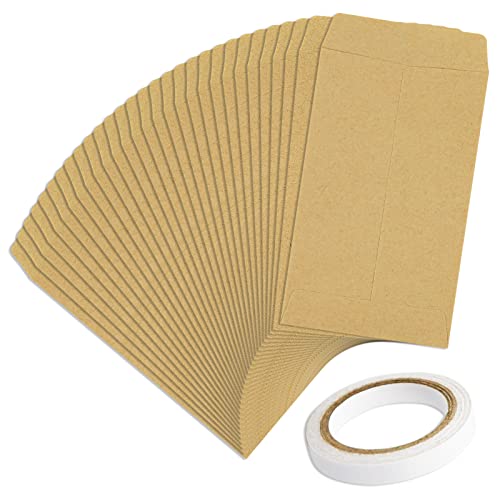 100 Papiertüten Klein Samentütchen 10 x 6 cm Braun Kraftpapier Tüten für Gastgeschenke Hochzeit, Süßigkeiten, Münzen von LAMXD