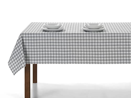 LAN&LAN - Rechteckige, Karierte Tischdecke, Tischtuch für drinnen und draußen; Essen, Camping, Sand und Picknick. mit verschiedenen Größen und Modellen zur Auswahl (Grau, 140 x 300) von LAN&LAN