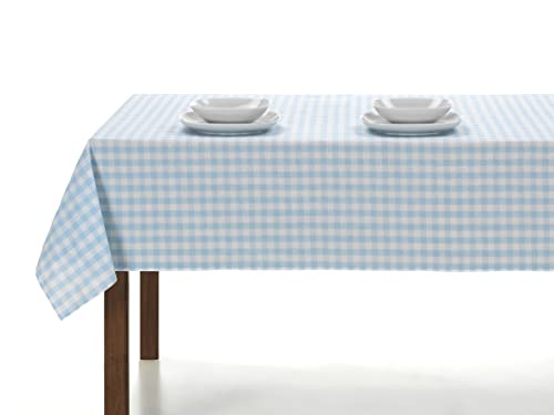 LAN&LAN - Rechteckige, Karierte Tischdecke, Tischtuch für drinnen und draußen; Essen, Camping, Sand und Picknick. mit verschiedenen Größen und Modellen zur Auswahl (Himmelblau, 140 x 300) von LAN&LAN