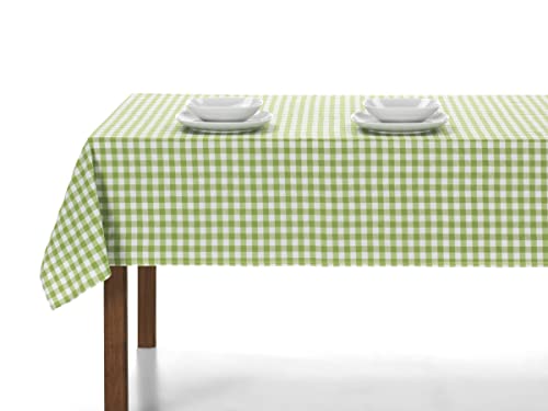 LAN&LAN - Rechteckige, Karierte Tischdecke, Tischtuch für drinnen und draußen; Essen, Camping, Sand und Picknick. mit verschiedenen Größen und Modellen zur Auswahl (Pistacho, 140 x 100) von LAN&LAN