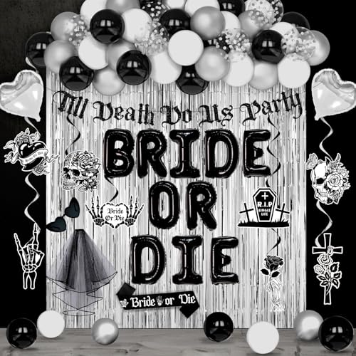 Bride or Die Bachelorette Party Dekorationen, Till Death Do Us Party Banner Luftballons Til Death Do Us Party Bachelorette Party Dekorationen von LANGASQUE