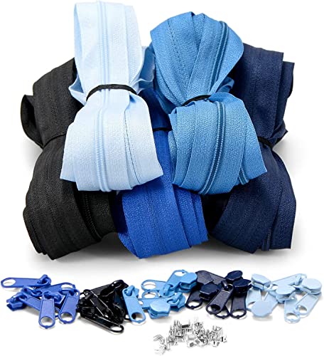 LAOYE 3 mm Reißverschluss endlos 12,5 Meter Nylon Endlosreißverschluss Set mit Schieber und Zipper - 5 Farben - spiralförmig Meterware teilbar für Bettwäsche Jacke Röcke Rucksack Heimtextilien Kleid von LAOYE