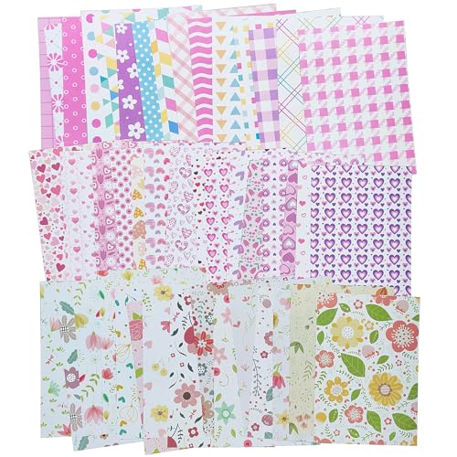 LAPLBEKE 90 Blätter Scrapbooking Papier, 14x20cm Bunte Deko Bastelpapier Dekopapier Designpapier für DIY Kartenherstellung Journaling Papier Zubehör (Blumen) von LAPLBEKE