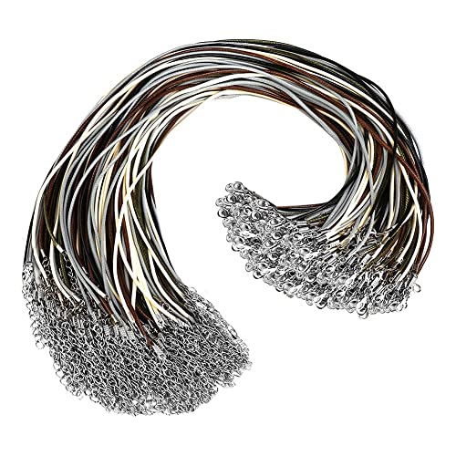 LAPOOH 100 Stück Halskettenschnur mit Verschlüssen, Halskettenschnüre für Anhänger, 45,7 cm große Halskettenketten für Schmuckherstellung von LAPOOH