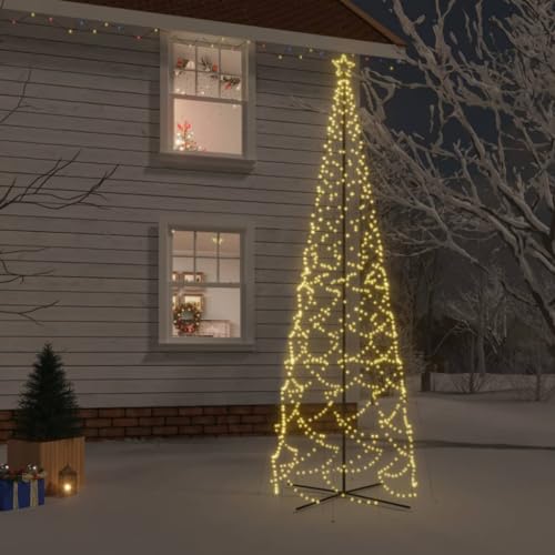 LAPOOH Weihnachtsbaum Kegelform Warmweiß 1400, Weihnachtsbaum, Baumbeleuchtung Außen, Christbaumlichterketten, Christbaumbeleuchtung Außen, 160x500 cm von LAPOOH