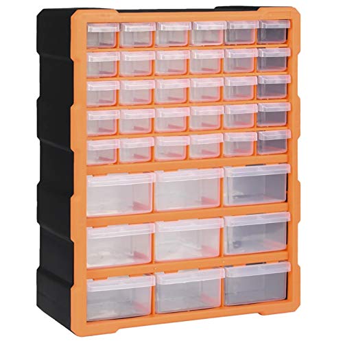 Multi-Schubladen-Organizer mit 39 Schubladen, LAPOOH Aufbewahrung In Einer Werkzeug Schublade, Sortimentskasten Schubladen, Kleinteile Schrank, Organizer Kleiderschrank, 38x16x47 cm von LAPOOH