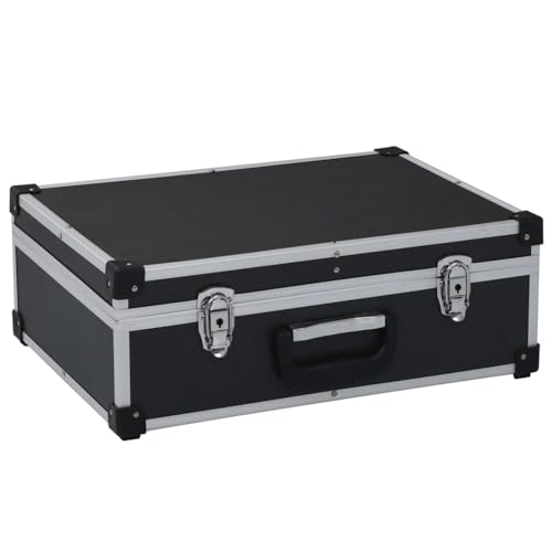 Werkzeugkoffer 46 x 33 x 16 cm Schwarz Aluminium, LAPOOH Werkzeugtrolley, Werkzeugset, Werkzeug-sets, Tool Set, Werkzeugtasche Gefüllt von LAPOOH