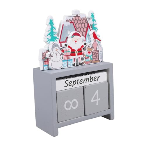 LAPYAPPE 1 Set Weihnachtskalender Aus Holz, Countdown-kalender, Weihnachtskalender, Block-desktop-dekoration von LAPYAPPE