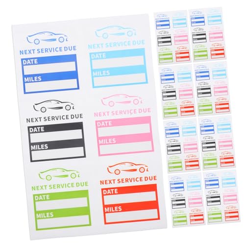 LAPYAPPE 10 Blatt Statische Haftetiketten Für Die Nächste Wartung, Aufkleber Für Den Ölwechsel, Erinnerungsetiketten Für Die Nächste Wartung, Für Die Verwendung in Autos Und Motorrädern von LAPYAPPE