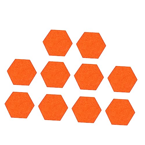 LAPYAPPE 10st Filzplatte Gestell Himmel Bulletin-frames Led-notiztafel Mit Farben Hexagon Haftnotiz Pinnwand Weiße Tafel Pinnwand Aus Filz Bretter Leichte Tafel Schild Gefühlt Orange von LAPYAPPE