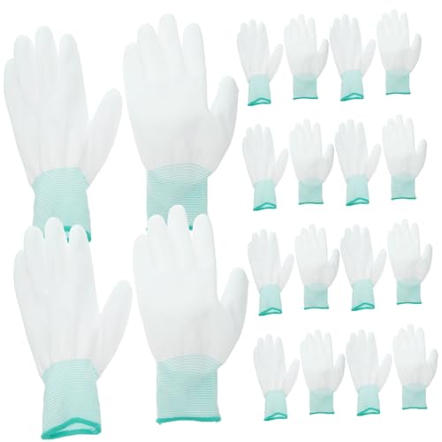 LAPYAPPE 12 Stück Fingerhandschuhe mit Polyesterbeschichtung bauhandschuhe nylonhandschuhe Handhandschuhe Kettensäge Schweißen Handschuhe für Strickmaschinen Handschuhe trainieren Green von LAPYAPPE