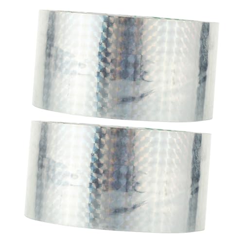 LAPYAPPE 2 Rollen Holographic Geschenkverpackung DIY Dekoratives Reflektorband Doppelseitiges Klebeband Packbänder Für Festivals Klebebandspender Geschenkband DIY Bänder von LAPYAPPE