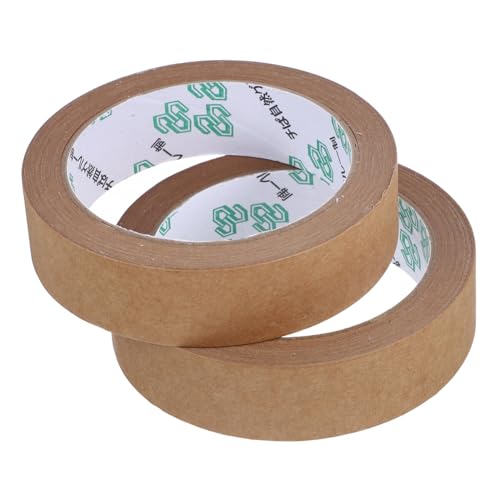 LAPYAPPE 2 Rollen Klebeband weiß Heften doppelt unterschieben Abdichten büromaterial verpackungsband Beschriftungsband Etikettierband Abdichtband Hochleistungs-Packband Papier Light Brown von LAPYAPPE