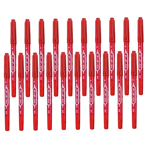 LAPYAPPE 20 Stück Doppelseitiger Markierungsstift Textmarker Gel Weiße Farbmarkierungen Weißen Stift Basierend Punkt Pastellmarker Whiteboard-marker -marker Ölig Farbmarker Plastik Rot von LAPYAPPE