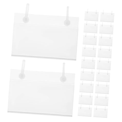 LAPYAPPE 20 Stück Korb-etikettenhalter, Transparente Etikettenhalter-clips, Kunststoff-korb-etiketten-clips, Drahtregal-etikettenhalter, Drahtregal-display-halter, Preisschild von LAPYAPPE