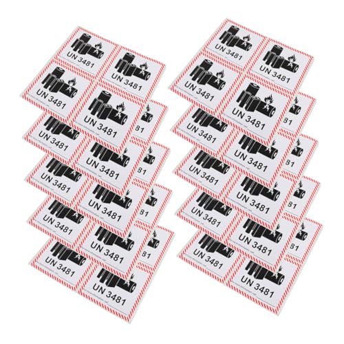 LAPYAPPE 200pcs Batterieetikett Batterietransportetiketten Sicherheitswarnschilder Für Batterien Klebeetiketten Für Batterien Batterie-warnaufkleber Kupferplattenaufkleber Black von LAPYAPPE