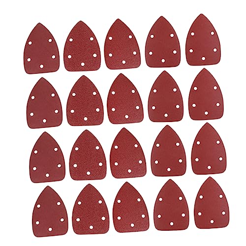 LAPYAPPE 25 Stück Schleifpapier Mit Dreieckiger Rückseite Sandpapierblock Palm Sander Schleifpapier Schleifscheiben Trockenbau Schleifpapier Schleifpads Schleifblöcke Rot von LAPYAPPE