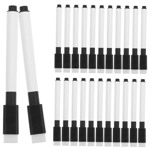 LAPYAPPE 50 Stücke Magnetische Feine Spitze Trocken Abwischbaren Marker Radiergummi Kappe Whiteboard Marker für Klassenzimmer Büro Schule von LAPYAPPE