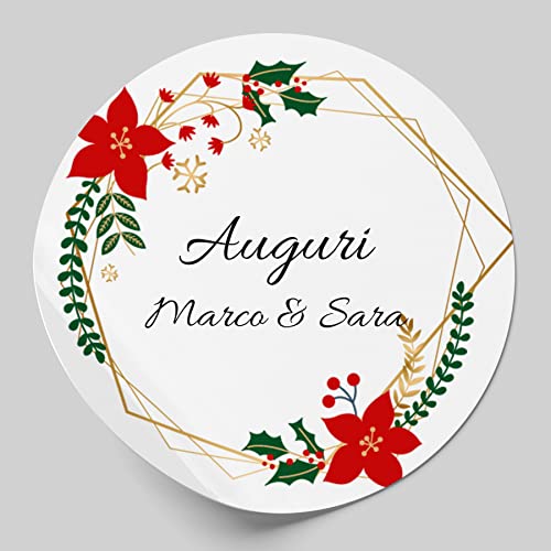 36 personalisierbare Weihnachts-Etiketten, selbstklebend, personalisierbar (5 cm, Weihnachts-Grafik 2) von LARGE FORMAT