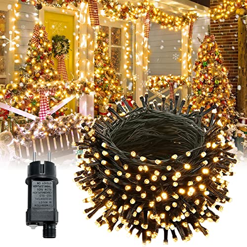 LARS360 100M LED Lichterkette 1000er LEDs Warmweiß Lichterkettenvorhang Deko Lights Leuchte Beleuchtung Wasserdicht IP44 mit 8 modi für Innen Außen Party, Feier, Hochzeit, Weihnachts von LARS360