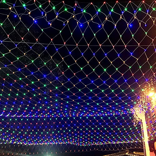 LARS360 LED Lichternetz 3x2m 250LEDs Außen und Innen Lichterkettenvorhang mit 8 Leuchtmodi RGB Lichterkettennetz IP44 Wasserfest mit Stecker für Weihnachten Halloween Hochzeit Party von LARS360