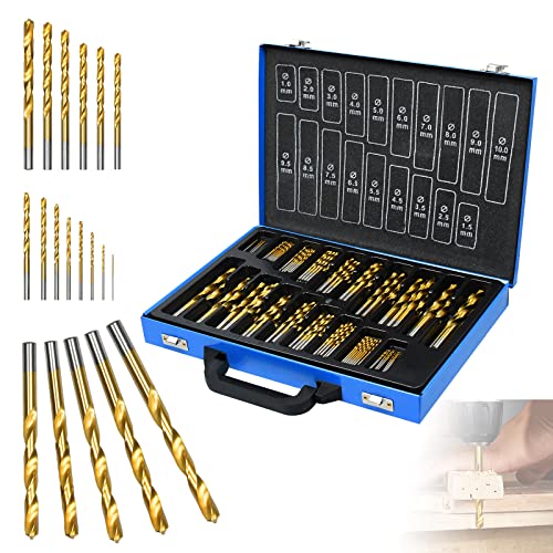 LARS360 Metallbohrer Set Bohrersets 170 pcs Metallbohrersortiment HSS geschliffen, Handbohrmaschine Profi-Steinbohrersatz Bohrer Set Spiralbohrer (170 pcs) von LARS360