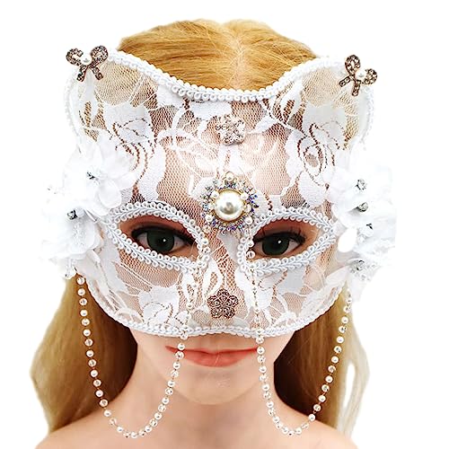 Japanische Anime Cosplay Maske Füchse Maske Maskerade Maske Spitze Katze Maske Party Maske Halbgesichtsmaske für Halloween Partys Anime Cosplay Maske Füchse Maske Halloween Party Maske von LARUISEE