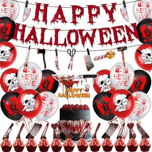 LARUISEE Halloween Party Dekoration Kit Blutmesser Schere Ornament für Zuhause Ostern Neujahr Party Hintergrund Dekoration Halloween Party Dekorationen von LARUISEE