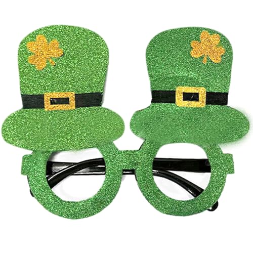 LARUISEE Patrick's Day Kleeblatt-Brille, grün, Vier Kleeblätter, Sonnenbrille, Patrick's Day, Zubehör für Patrick's Day, Dekoration, irische Papierbrille von LARUISEE