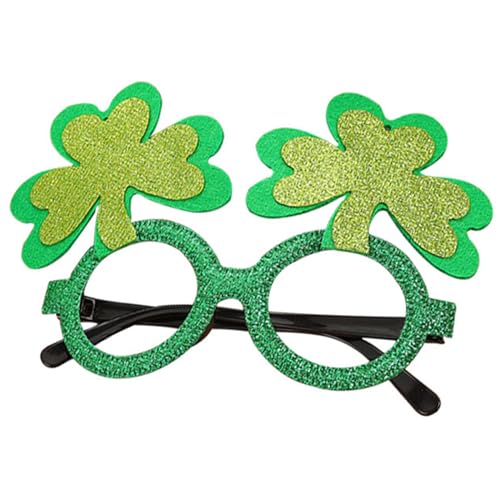 LARUISEE Patrick's Day Kleeblatt-Brille, grün, Vier Kleeblätter, Sonnenbrille, Patrick's Day, Zubehör für Patrick's Day, Dekoration, irische Papierbrille von LARUISEE