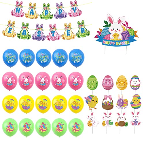 Ostern Party Supplies Set Party Egg Balloons Cake Stakes Accessory For Festival Holiday New Year Party Easter Balloon Kit von LARUISEE