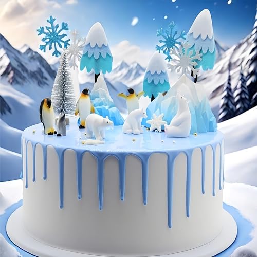 35 Stück Eisbären Kuchendekoration Pinguin Tortenaufsatz Eisbären Tortenaufsatz Winter Party Supplies Eisberge Kuchendekoration Bär Kuchendekoration von LAST HOE DOWN