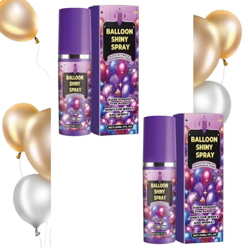 Glanz-Ballonspray – 2 Stück Spray für Latexballons | Ballonspray Glanz | Hochglänzendes Latex-Finish | Schnell trocknend und lebendiger Glanz | Langanhaltendes Ballon-Glanzspray für strahlendes Ausseh von LATAFA